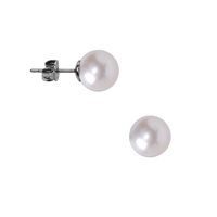 Orecchini Genesia Donna in Oro bianco Perla OE216BK 6*6.5